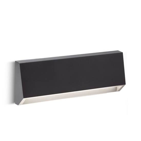 Segnapasso a parete per esterno led 4w 4000k squadrato grafite
