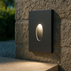 Segnapasso da esterno incasso a parete led 3w 4000k nero ip65