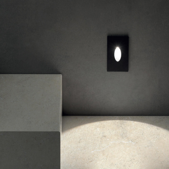 Segnapasso da esterno incasso a parete led 3w 4000k nero ip65