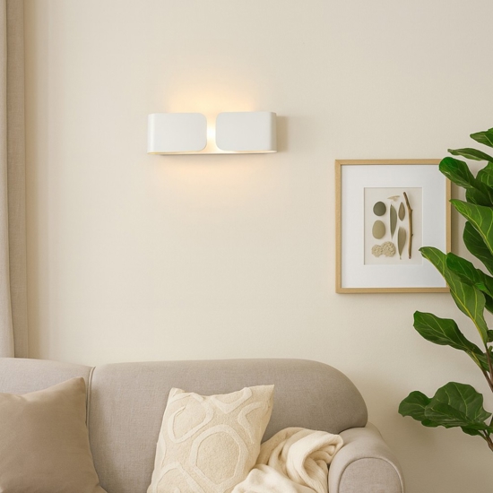 Applique lampada da parete bianca clip ap2 small bianco ideal lux