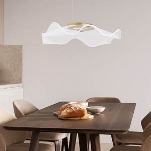 Lampadario oro per cucina moderna fazzoletto trasparente