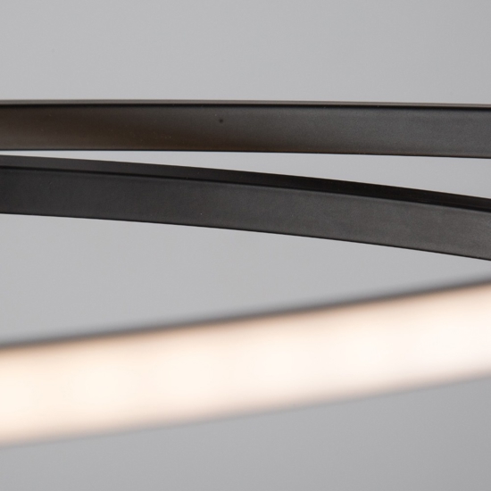 Plafoniera design moderna led 3000k nera ovale per soggiorno