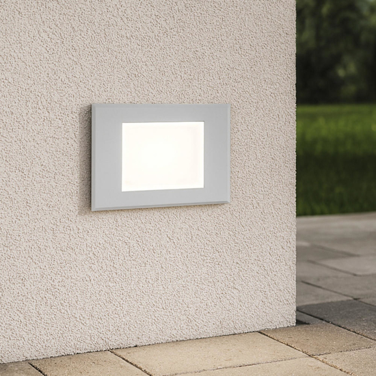 Segnapasso bianco per esterno da incasso a parete led 3w 4000k