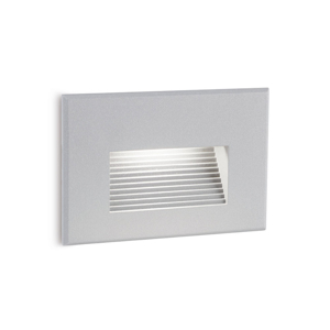 Segnapasso da esterno led 3w 3000k da incasso a parete grigio ip65