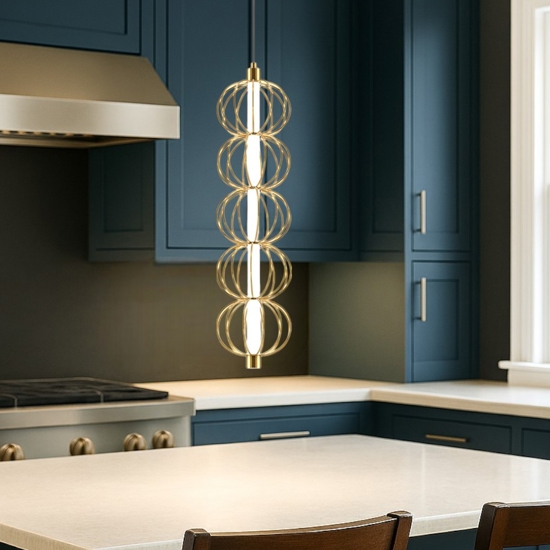 Maytoni golden cage lampada a sospensione led 3000k design elegante