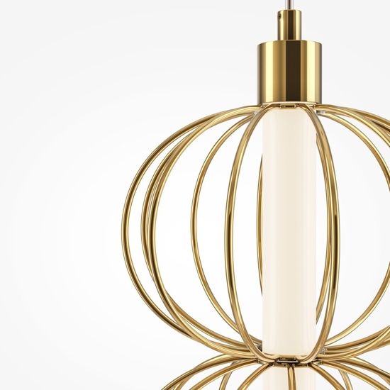 Maytoni golden cage lampada a sospensione led 3000k design elegante