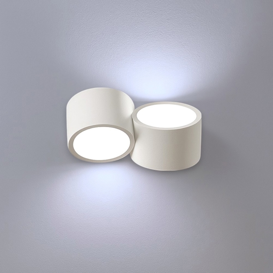 Applique di gesso bianco due luci rotonde sforzin nasso