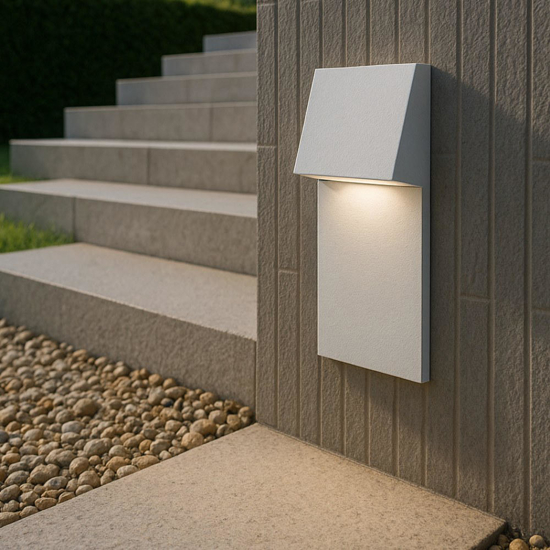 Segnapasso per esterno led da incasso parete bianco 3w 3000k