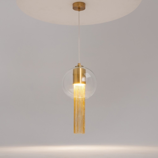 Maytoni flusso lampada a sospensione per cucina con paralume in vetro