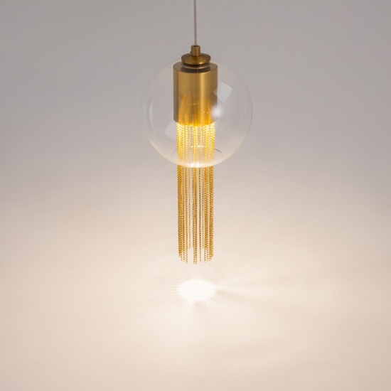 Maytoni flusso lampada a sospensione per cucina con paralume in vetro