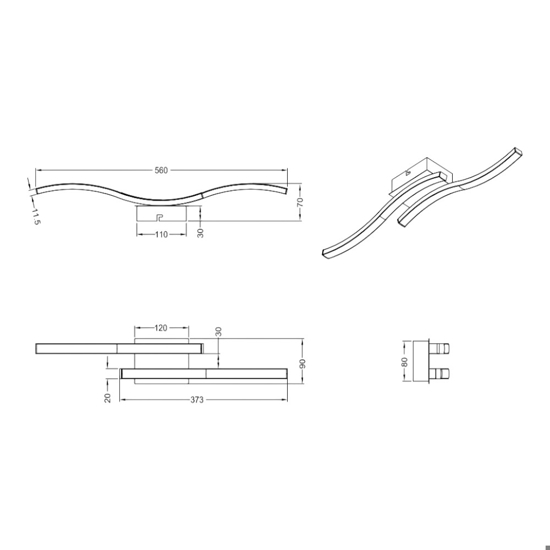 Plafoniera linear per cucina led 10w 4000k bianca