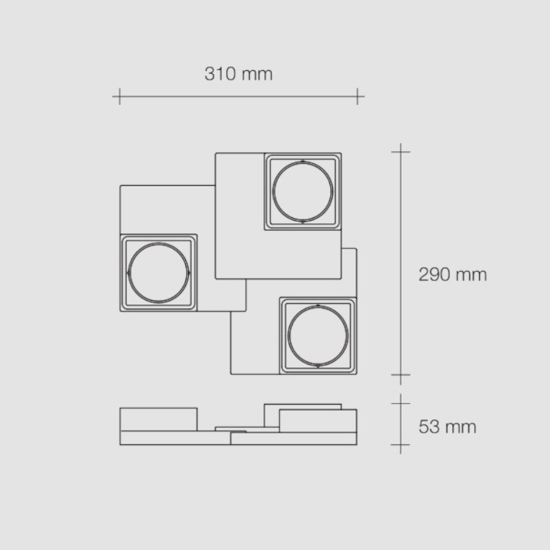 Plafoniera da cucina 3 luci sforzin sibari design moderna