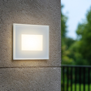 Segnapasso led per esterno incasso a parete bianco 3w 3000k