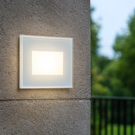 Segnapasso led per esterno incasso a parete bianco 3w 3000k