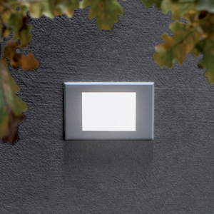 Segnapasso da incasso parete led 3w 4000k grigio per esterno ip65