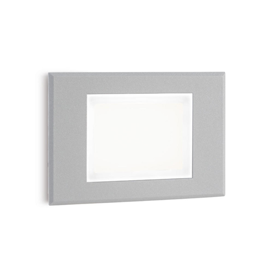 Segnapasso da incasso parete led 3w 4000k grigio per esterno ip65