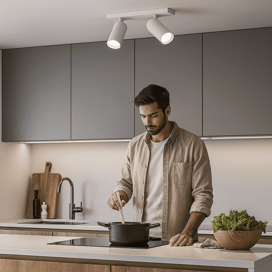 Maytoni plafoniera da cucina fosus con faretti orientabili