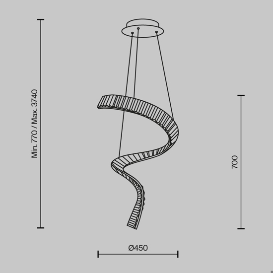 Maytoni krone lampada a sospensione per isola cucina led 3000k