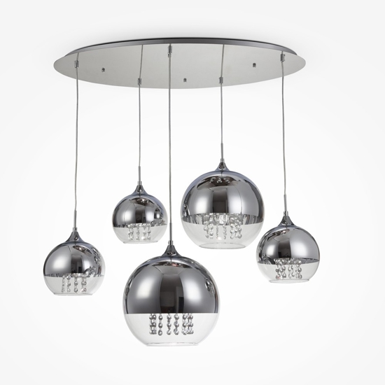 Maytoni fermi lampadario moderno 5 luci con portalampada sferici