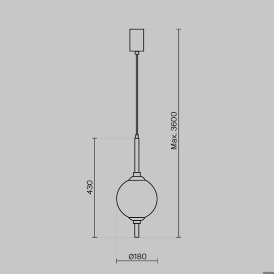 Maytoni the sixth sense lampada a sospensione led 3000k con sfera