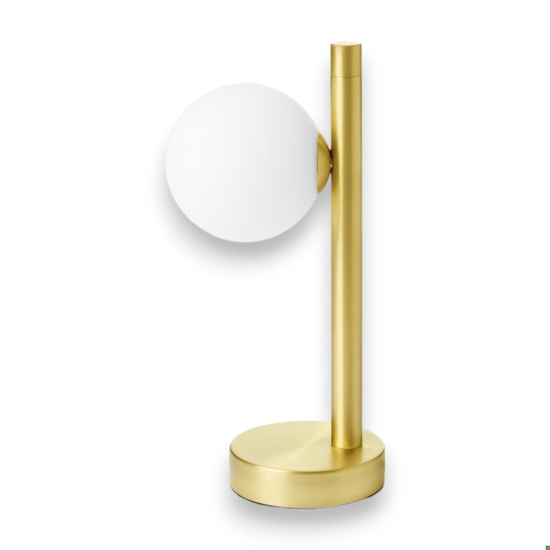 Pomi miloox lampada da comodino moderna oro vetro bianco