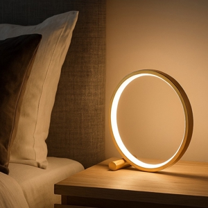 Lampada da comodino abat-jour rotonda oro led 13w 3000k fp