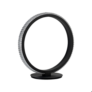 Abat-jour led lampada da comodino cerchio moderna nera
