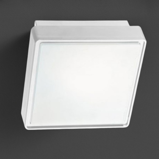 Ondaluce plafoniera da esterno 30cm quadrata bianca