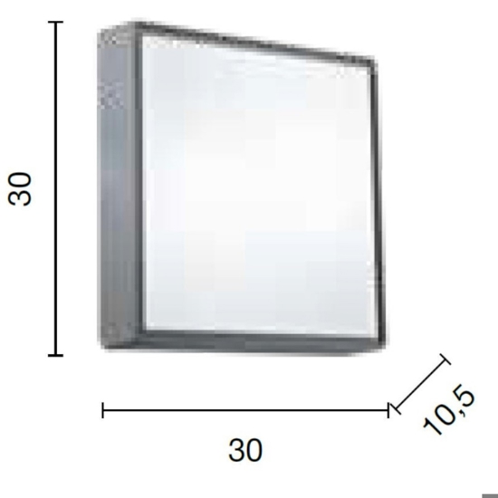 Ondaluce plafoniera da esterno 30cm quadrata bianca