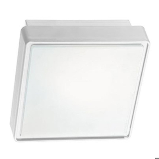 Plafoniera da esterno 22cm quadrata bianca ondaluce