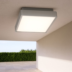 Plafoniera da esterno grigio 22cm quadrata ondaluce
