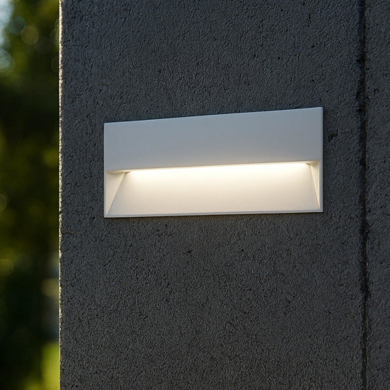 Segnapasso led bianco per esterno da incasso a parete 12w 3000k