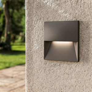 Segnapasso led grafite per esterno da incasso a parete led 8w 3000k
