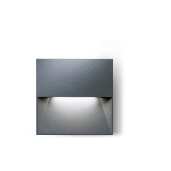 Segnapasso led grafite per esterno da incasso a parete led 8w 3000k