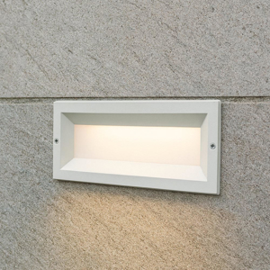 Segnapasso bianco da incasso a parete per esterno led 12w 40000k ip65