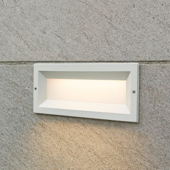 Segnapasso bianco da incasso a parete per esterno led 12w 40000k ip65