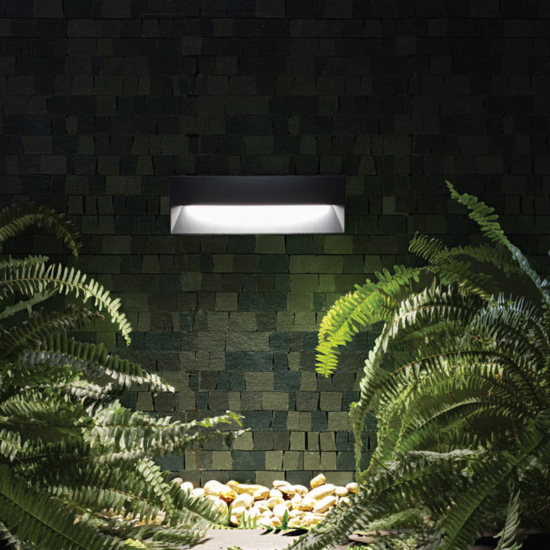 Segnapasso da esterno led 12w 4000k da incasso a parete grafite ip65