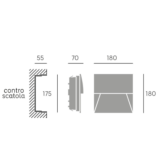 Segnapasso quadrato led per esterno da incasso parete 8w 4000k ip65