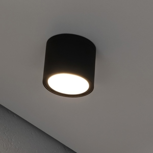 Faretto da esterno a soffitto cilindro nero ip54