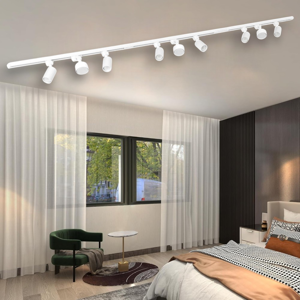Binario trifase 294cm bianco con faretti gu10 gx53 orientabili