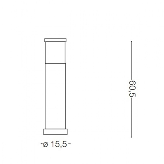 Tronco pt1 h60 lampione marrone da giardino ip65 ideal lux