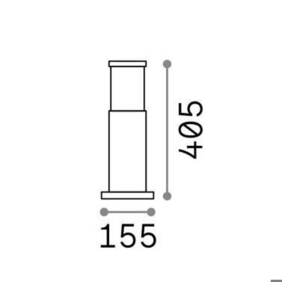 Lampione tronco pt1 h40 bianco da giardino ip65 ideal lux per esterni