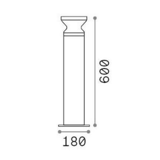 Torre pt1 h60 ideal lux lampione da esterno marrone per giardini