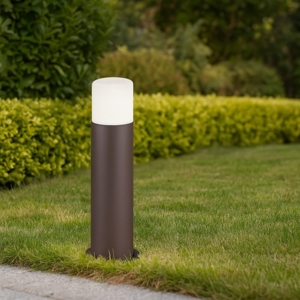 Lampioncino da giardino moderno cilindro marrone corten