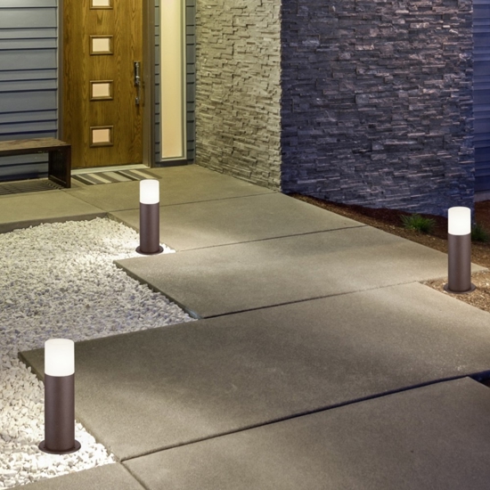 Lampioncino da giardino moderno cilindro marrone corten