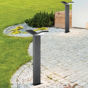 Lampione da giardino moderno antracite led 2x6w 3000k