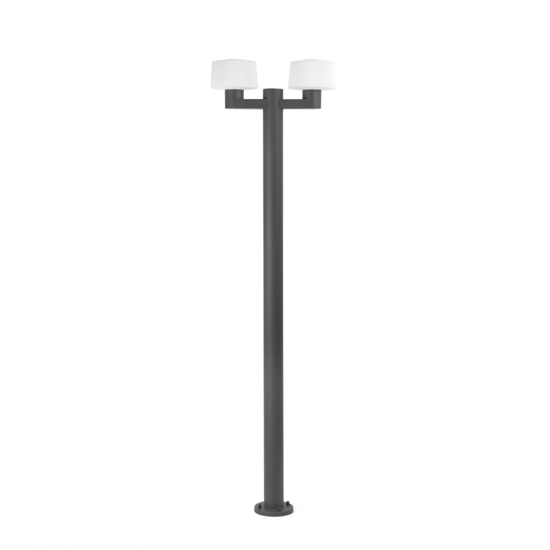 Lampione alto 2 luci da giardino antracite moderno