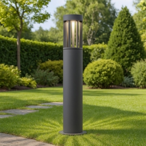 Lampione antracite moderno da giardino led 8w 3000k