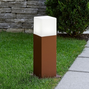 Lampioncino giardino gea luce corten marrone moderno