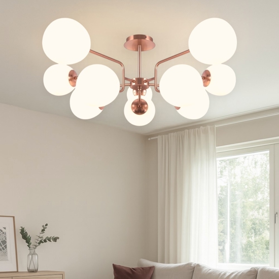 Maytoni erich plafoniera moderna con 10 portalampada sferici